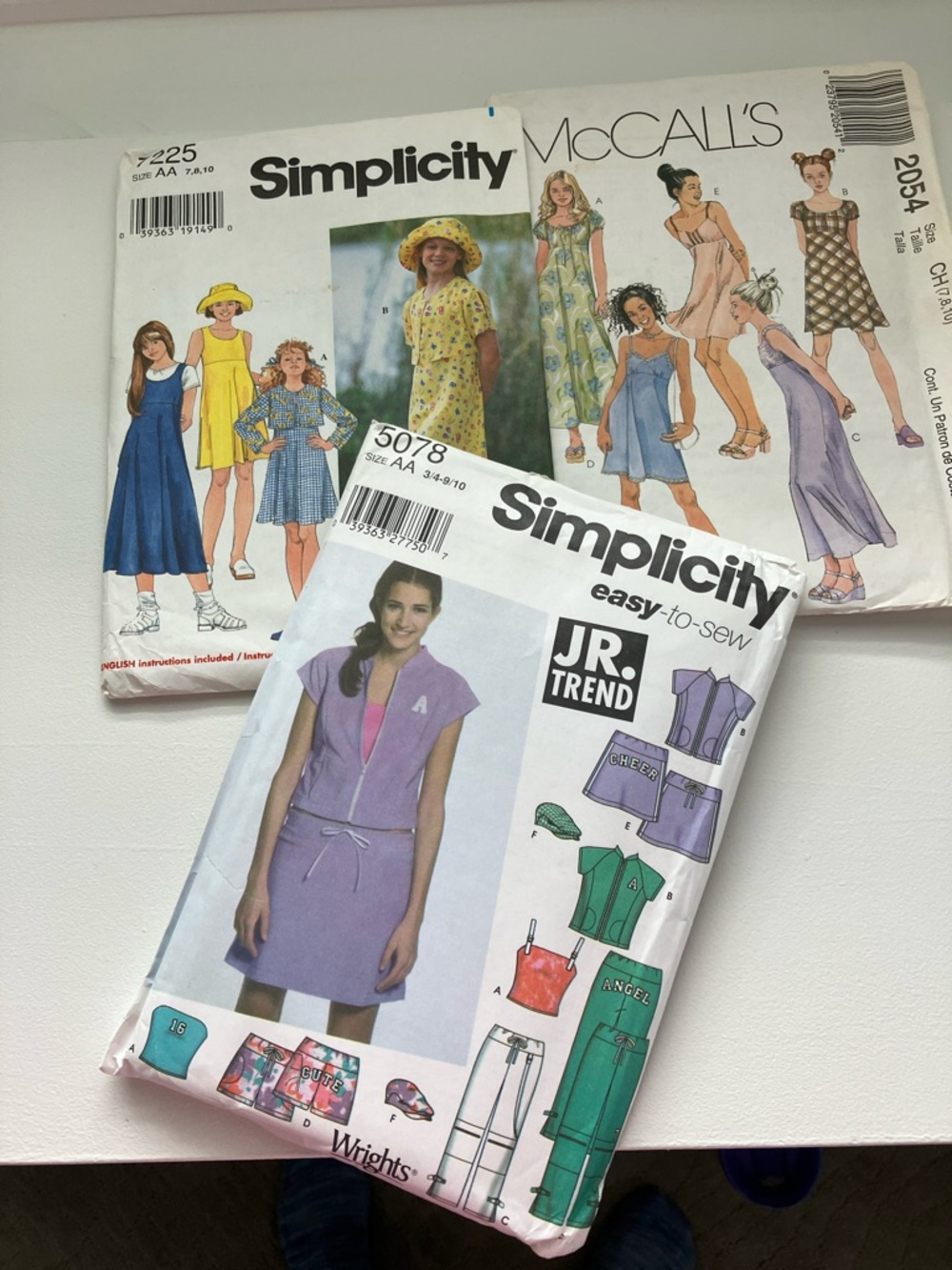 Three UNCUT Simplicity Girls Sewing Patterns Sz 3-10